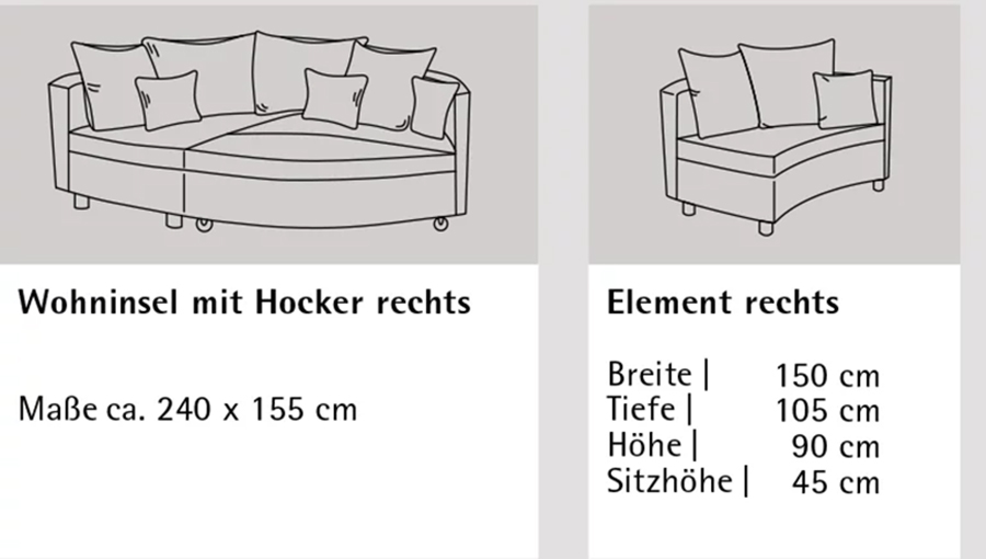 Modulauswahl Sofa Serene