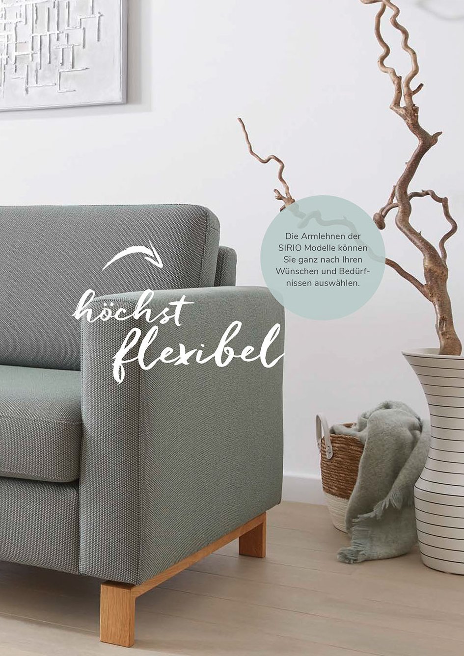 Natursofa Sirio mit flexibler Armlehen Auswahl Natursofa Sirio mit flexibler Armlehen Auswahl