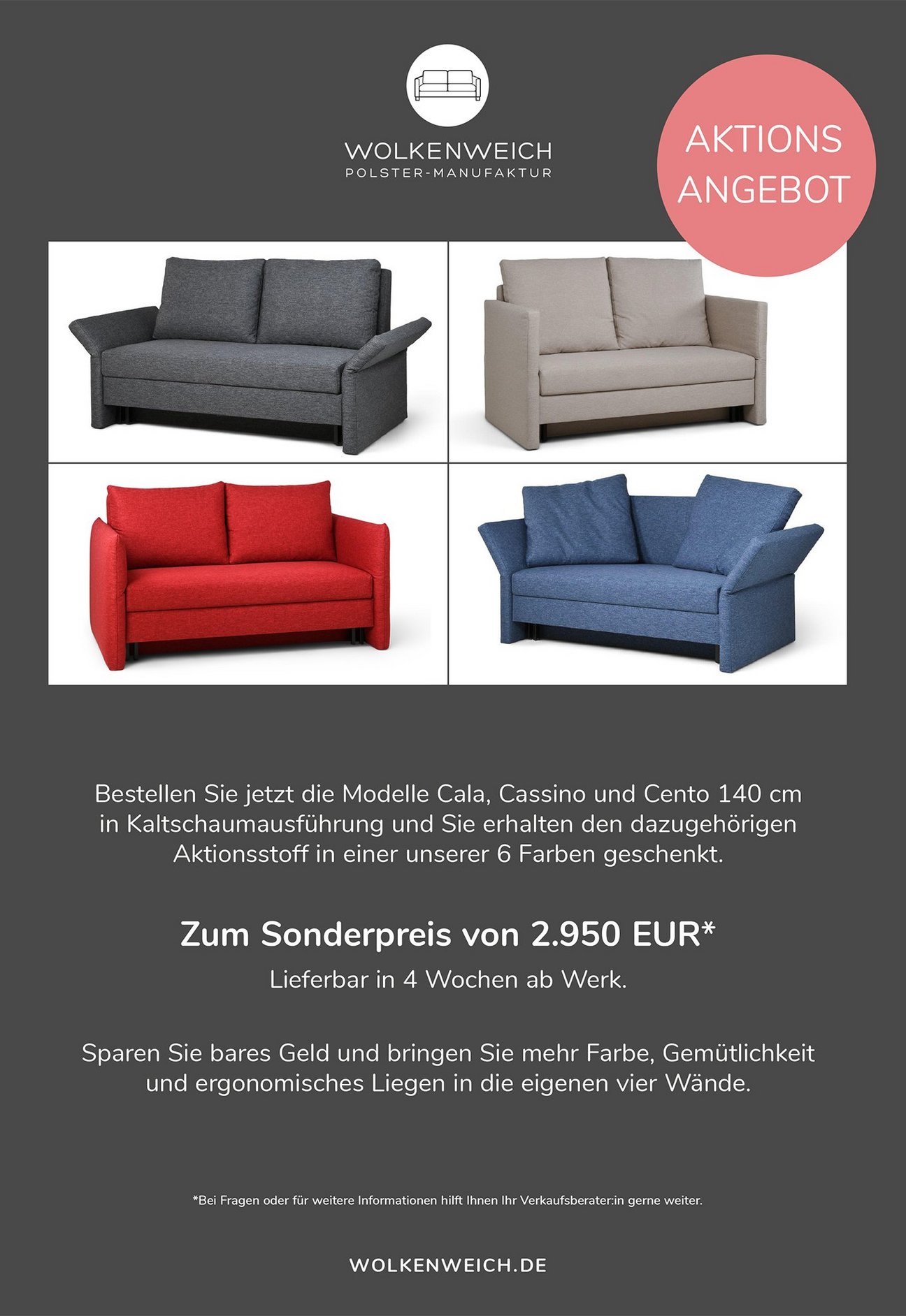 Wolkenweich Aktionsangebot 2026 - Sonderpreis Cala, Cassino und Cento