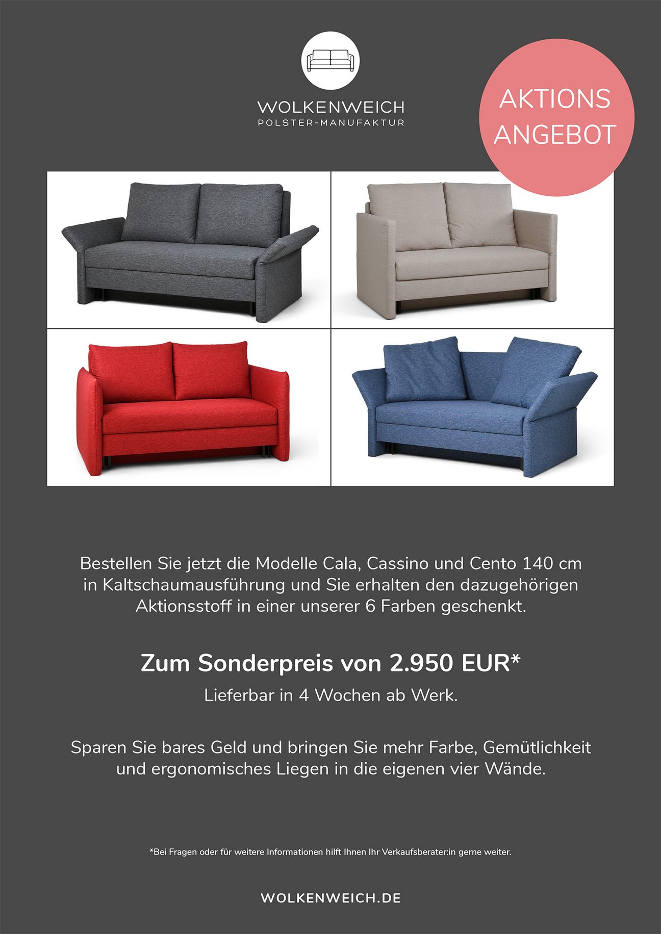 Wolkenweich Aktionsangebot 2026 - Sonderpreis Cala, Cassino und Cento