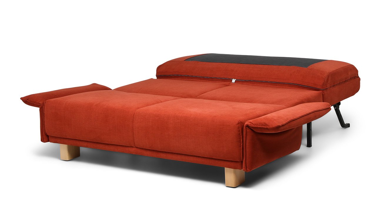 Schlafsofa Terni in ausgeklappte Schlafstellung mit Topper