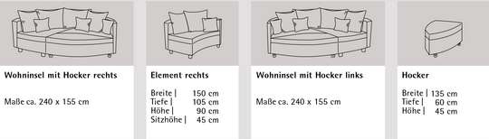 Modul-Sofa Serene - Modul Auswahl